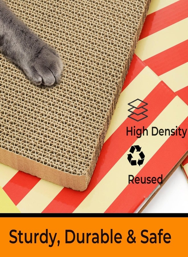 Tlence 2 Pack Cardboard Cat Houses with Scratcher, 16.5''x12.25''x15'' Cat Hideaway Playhouse, Kitty Scratching Beds for Indoor Cats, Pizza Shop Cat Furniture Condo Cave Tent for Bunny Small Animals - Image 3